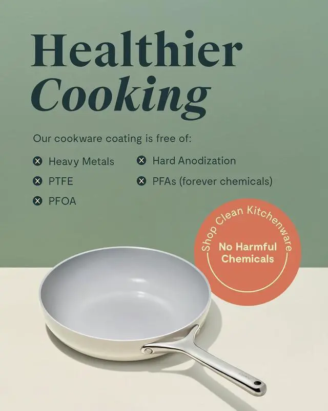 Alt view image 4 of 4 - Caraway Nonstick Ceramic Mini Fry Pan (1.05 qt, 8") - Non Toxic, PTFE & PFOA Free - Oven Safe & Compatible with All Stovetops (Gas, Electric & Induction) - Sage