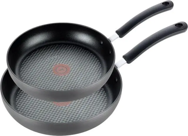 Main image of T-fal Ultimate Hard Anodized Nonstick Fry Pan Set 2 Piece, 10, 12 Inch, Oven Broiler Safe 400F, Cookware, Pots and Pans Set Non Stick, Kitchen Frying Pans, Cooking Skillets, Dishwasher Safe, Grey