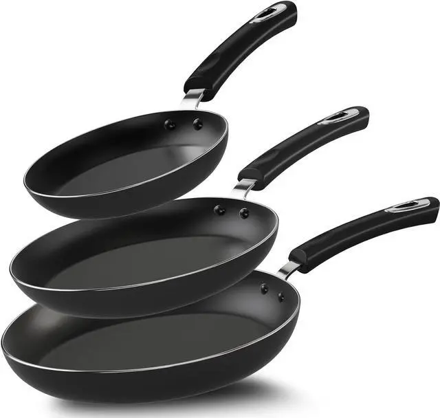 Main image of Utopia Kitchen Non-Stick Frying Pan Set with Induction Bottom, 3-Piece Nonstick Cookware Set Including 8, 9.5, and 11 Inch Frying Pans Nonstick with Bakelite Handle, PFOA Free, Dishwasher Safe, Grey