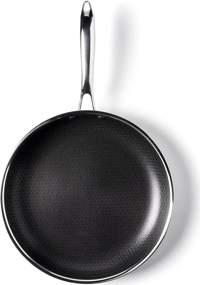 Alt view image 3 of 6 - HexClad Hybrid Nonstick 6-Piece Fry Pan Set, 8, 10 and 12-Inch Frying Pans with Tempered Glass Lids, Stay-Cool Handles, Dishwasher and Oven Safe, Induction Ready, Compatible with All Cooktops