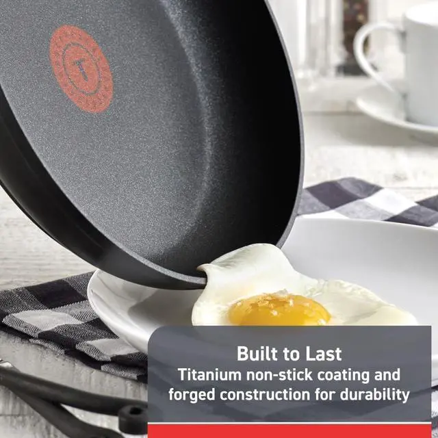 Alt view image 2 of 6 - T-fal Advanced Nonstick Fry Pan 10.5 Inch, Oven Broiler Safe 350F, Comfort Grip, Cookware, Non Stick Frying Pan, Skillet, Cooking, Kitchen, Egg Pan, Omelet Pan, Pots and Pans Dishwasher Safe, Black