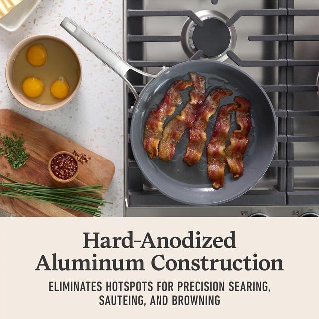 Alt view image 3 of 7 - Calphalon® Premier Ceramic Nonstick 5-Piece Cookware Set, Mushroom Grey
