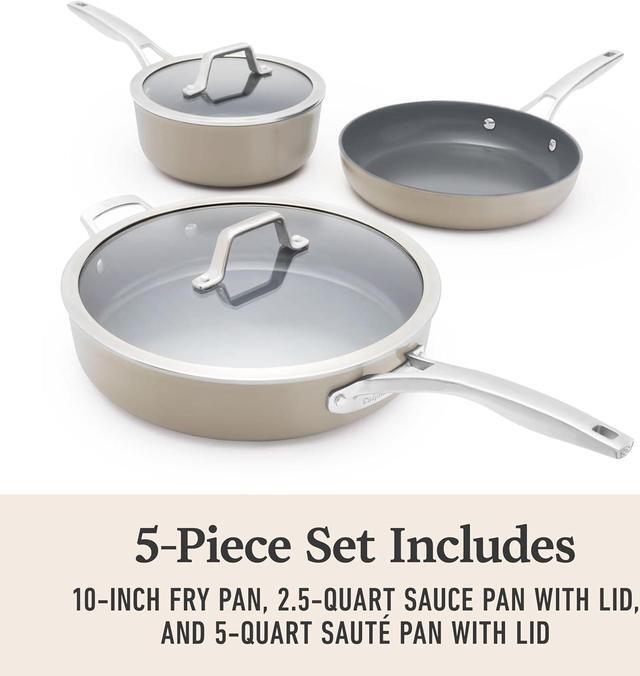 Alt view image 7 of 7 - Calphalon® Premier Ceramic Nonstick 5-Piece Cookware Set, Mushroom Grey