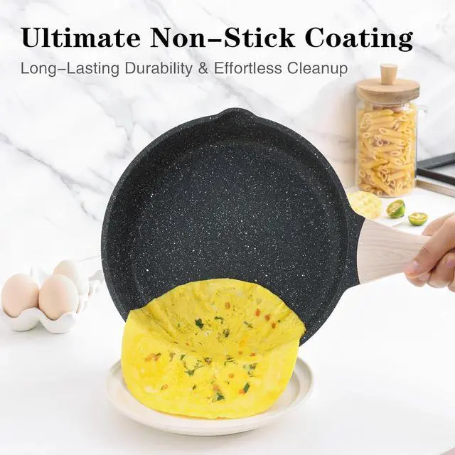 Alt view image 2 of 7 - Nonstick Frying Pan Skillet, 8 Inch Small Cooking Pan, Egg Pan Omelet Pan, Healthy Non Toxic Chef's Pan, Induction Compatible Cookware, PFOA Free