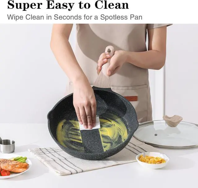 Alt view image 4 of 7 - Nonstick Frying Pan Skillet, 8 Inch Small Cooking Pan, Egg Pan Omelet Pan, Healthy Non Toxic Chef's Pan, Induction Compatible Cookware, PFOA Free