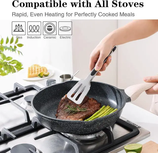 Alt view image 5 of 7 - Nonstick Frying Pan Skillet, 8 Inch Small Cooking Pan, Egg Pan Omelet Pan, Healthy Non Toxic Chef's Pan, Induction Compatible Cookware, PFOA Free