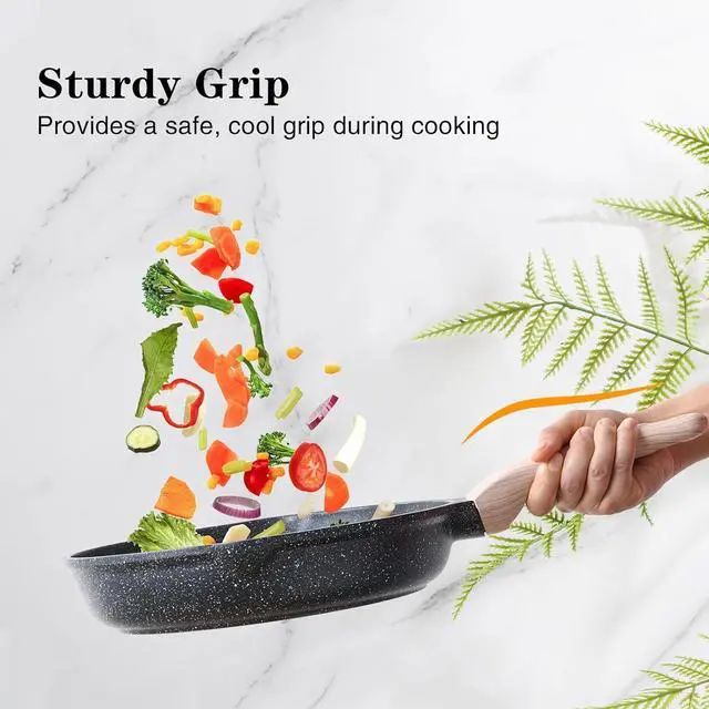 Alt view image 7 of 7 - Nonstick Frying Pan Skillet, 8 Inch Small Cooking Pan, Egg Pan Omelet Pan, Healthy Non Toxic Chef's Pan, Induction Compatible Cookware, PFOA Free