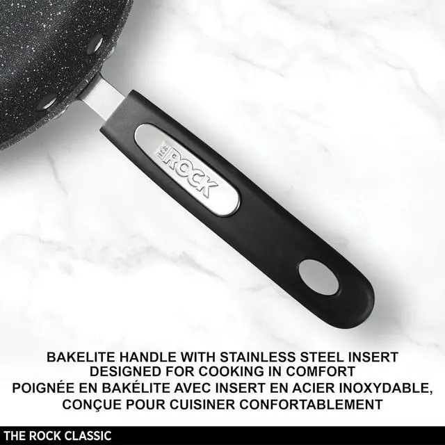 Alt view image 3 of 7 - Starfrit The Rock 8-Piece Cookware Set with Bakelite Handles, Black