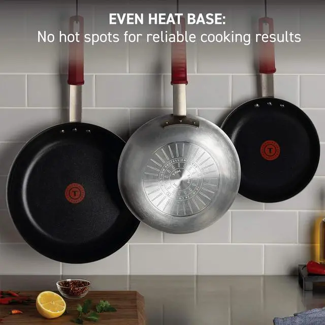 Alt view image 7 of 7 - T-fal Professional VX3 Brushed Nonstick with Stainless Steel Handle Fry Pan 10 Inch, Oven Broiler Safe 400F Cookware, Pots and Pans, Restaurant Grade, Certified by the NSF and CBA, Black