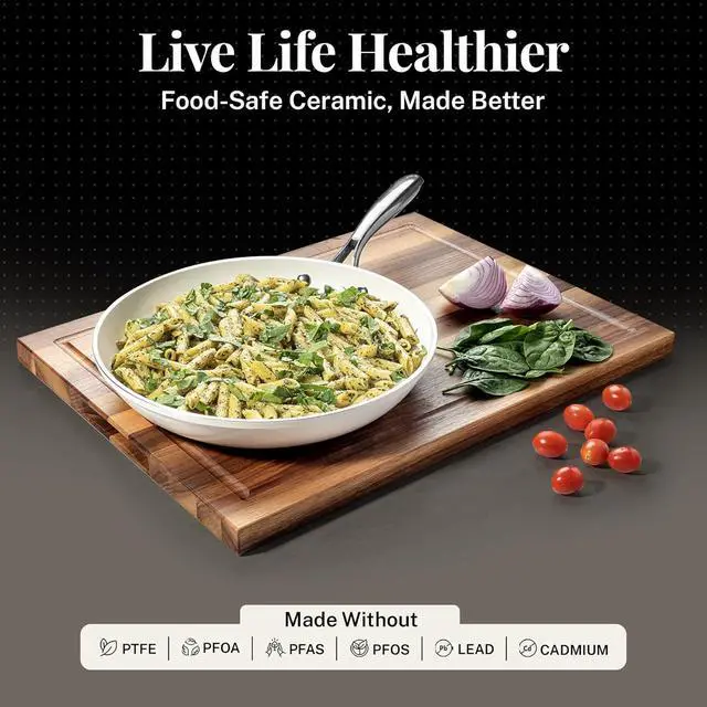 Alt view image 3 of 6 - GOTHAM STEEL 10 Inch Non Stick Frying Pans Nonstick Skillet, Ceramic Pan for Cooking Non Toxic, Nonstick Frying Pan Skillets with Stay Cool Handle, Fry Pans, Oven and Dishwasher Safe