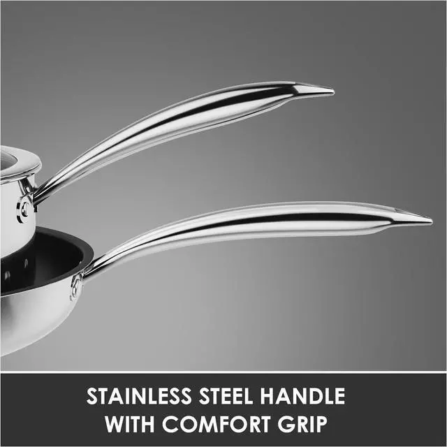 Alt view image 6 of 7 - Stainless Steel Pots and Pans Set, Induction Cookware 4-Piece with Lid, Cookware Sets for Oven & Dishwasher Safe By MOMOSTAR