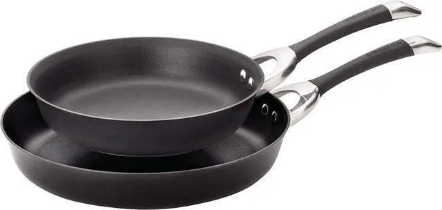 Main image of Circulon Symmetry Hard Anodized Nonstick Frying Pan Set / Skillet Set - 10 Inch and 12 Inch, Black