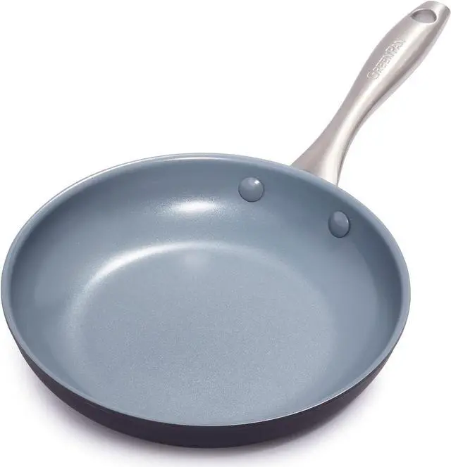 Main image of GreenPan Lima Ceramic Hard Anodized 8" Frying Pan Skillet Nonstick, PFAS/PFOA-Free Nontoxic Pots and Pans, Oven & Broiler Safe, Stainless Steel Handle, Cookware for Eggs & Omelet, Gray