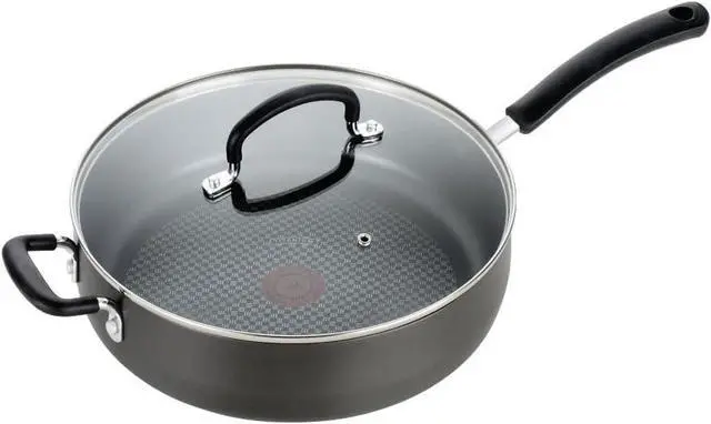 Main image of T-fal Ultimate Hard Anodized Non Stick Jumbo Cooker With Lid & Helper Handle 5 Quart, Oven Broiler Safe 400F, Lid Safe 350F, Cookware, Deep Frying Pan, Skillet, Pots and Pans, Dishwasher Safe, Grey