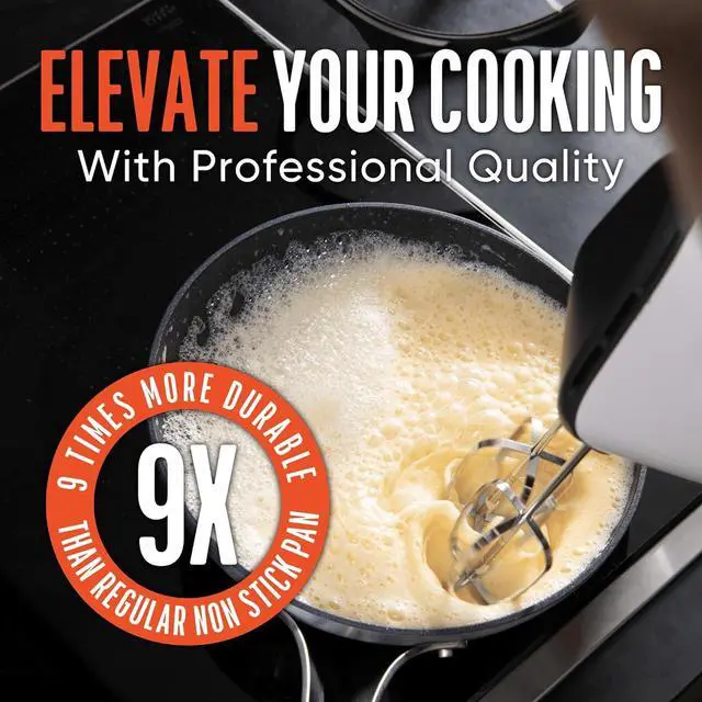 Alt view image 3 of 7 - Non Stick Frying Pan | 10 inch Professional Cookware Aluminum Nonstick Coating Skillet | PFOA and PTFE free, Scratch Resistant, Induction & Oven Safe Cooking | All stovetops