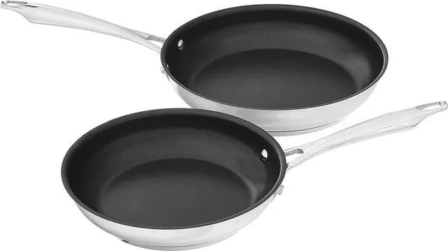 Alt view image 2 of 5 - CUISINART 8922-810NS Professional Series 2-Piece Stainless Steel Nonstick Skillet Set, (2-Pack - 8inch & 10inch)