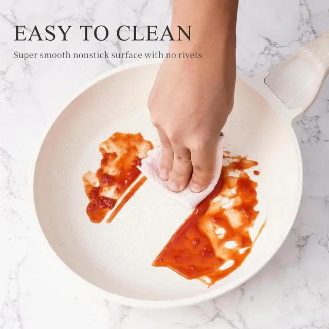 Alt view image 5 of 6 - Induction Ceramic Nonstick Frying Pan,Light Weight Skillet,Healthy Non Toxic Omelet Pan,All Stoves Compatible Egg Pan (white, 8inch)