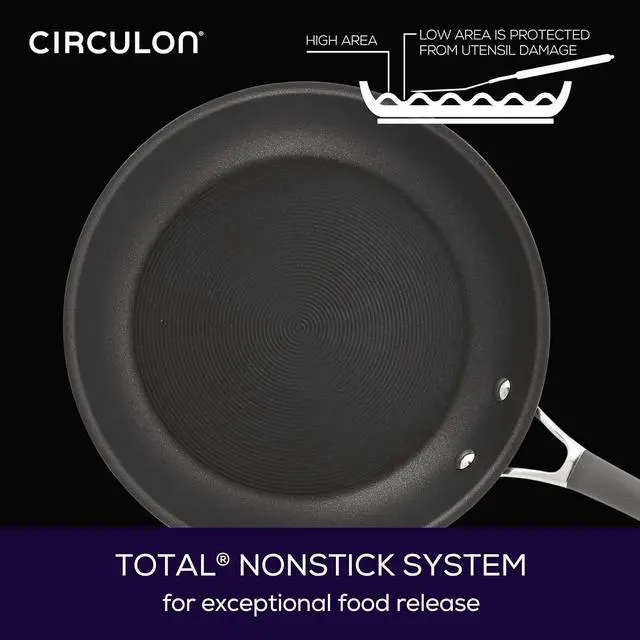 Alt view image 4 of 7 - Circulon 83905 Radiance [hard anodized] Nonstick Frying pan set / Skillet Set - 8.5 Inch and 10 Inch, Gray
