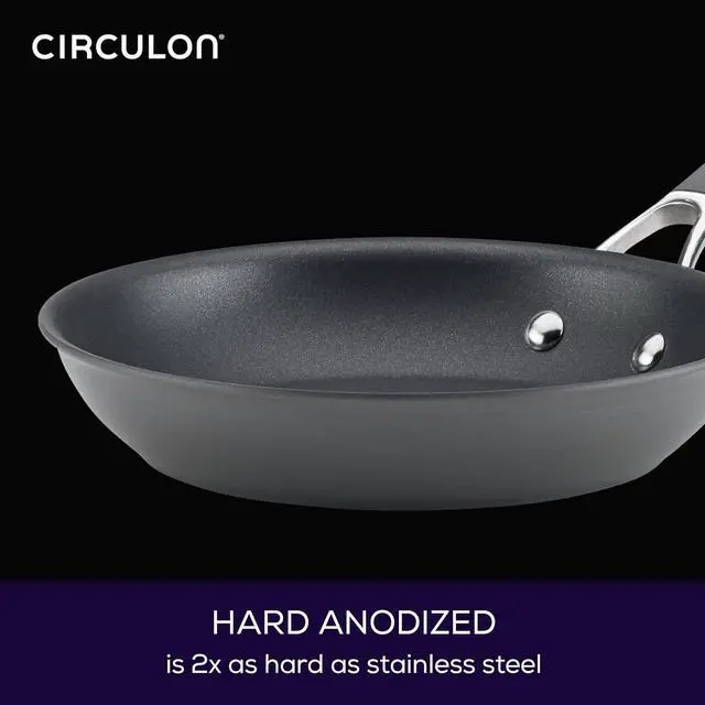 Alt view image 5 of 7 - Circulon 83905 Radiance [hard anodized] Nonstick Frying pan set / Skillet Set - 8.5 Inch and 10 Inch, Gray