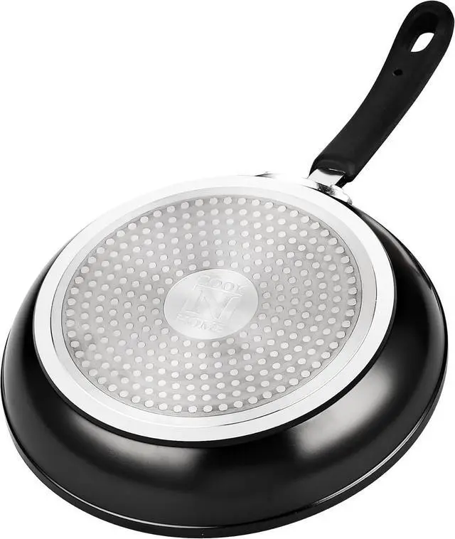 Alt view image 7 of 7 - Cook N Home 8"/10"/12" 3 Pieces Frying Saute Pan Set with Non-stick Coating and Induction Compatible bottom, Black