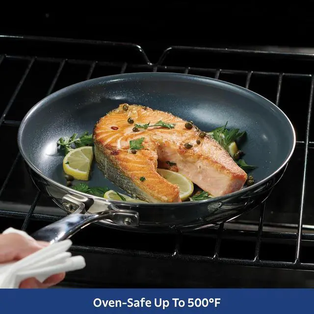 Alt view image 7 of 7 - Tramontina Seattle 12-Inch Tri-Ply Clad Stainless Steel Large Frying Pan with Ceramic Non Stick Interior, PTFE/PFOA-Free Nonstick Skillet, Oven-Safe, Dishwasher-Safe, Induction-Ready