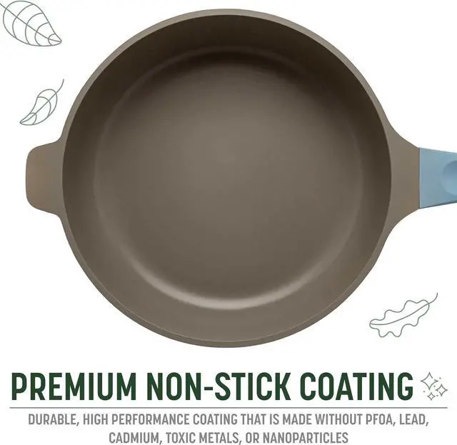 Alt view image 5 of 7 - Goodful All-in-One Pan, Multilayer Nonstick, High-Performance Cast Construction, Multipurpose Design Replaces Multiple Pots and Pans, Dishwasher Safe Cookware, 11-Inch, 4.4-Quart Capacity, Blue Mist