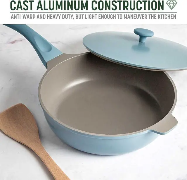 Alt view image 6 of 7 - Goodful All-in-One Pan, Multilayer Nonstick, High-Performance Cast Construction, Multipurpose Design Replaces Multiple Pots and Pans, Dishwasher Safe Cookware, 11-Inch, 4.4-Quart Capacity, Blue Mist