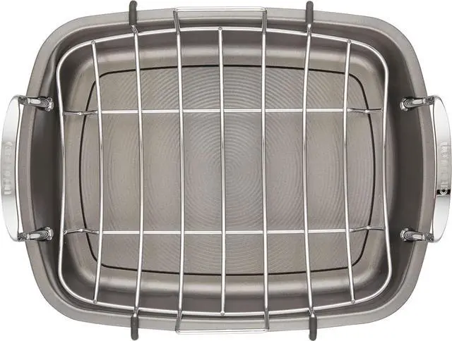 Alt view image 2 of 7 - Circulon Nonstick Roasting Pan / Roaster with Rack - 17 Inch x 13 Inch, Gray