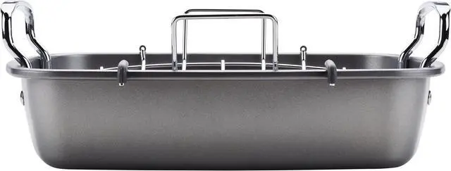 Alt view image 3 of 7 - Circulon Nonstick Roasting Pan / Roaster with Rack - 17 Inch x 13 Inch, Gray