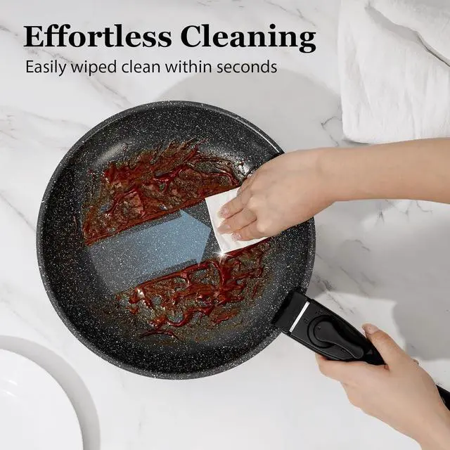 Alt view image 6 of 7 - 15Pcs Pots and Pans Set Non Stick, Cookware Sets with Detachable Handle, Nonstick RV Kitchen Cooking Tools Removable Handles, Oven Safe, Induction Fast, Stackable Induction Cookware,Black