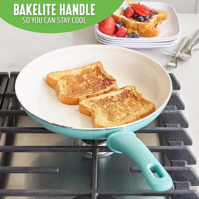 Alt view image 6 of 7 - GreenLife Soft Grip Healthy Ceramic Nonstick, 8" Frying Pan Skillet, PFAS-Free, Dishwasher Safe, Turquoise