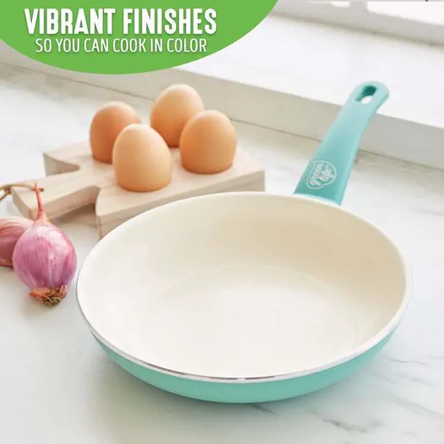 Alt view image 7 of 7 - GreenLife Soft Grip Healthy Ceramic Nonstick, 8" Frying Pan Skillet, PFAS-Free, Dishwasher Safe, Turquoise