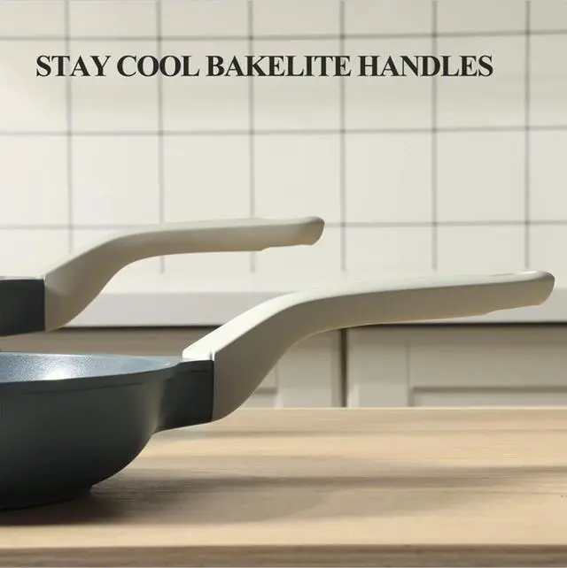 Alt view image 6 of 6 - Nonstick Ceramic Frying Pan with Lid, Non Toxic Nonstick Pan Skillet, Healthy Egg Pan Nonstick Omelet Pan Chef's Pan, PTFE PFOA & PFAS Free, Induction Compatible (8Inch W/L)