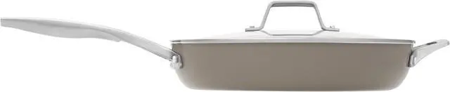 Main image of Calphalon® Premier Ceramic Nonstick 12" Frying Pan with Lid, Mushroom Grey