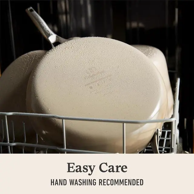 Alt view image 6 of 7 - Calphalon® Premier Ceramic Nonstick 12" Frying Pan with Lid, Mushroom Grey