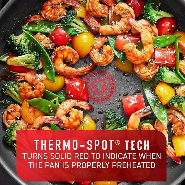 Alt view image 4 of 6 - T-Fal Platinum Stainless Steel Fry Pan 12 Inch Induction Oven Safe up to 500F Cookware, Pots and Pans, Dishwasher Safe Silver