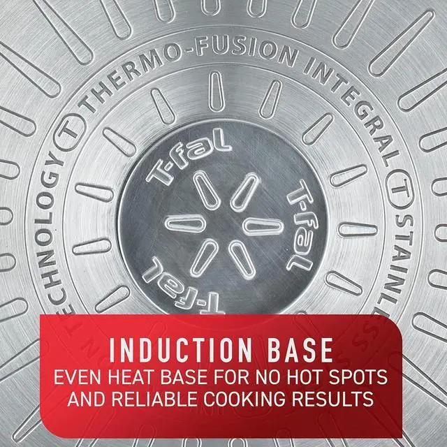 Alt view image 5 of 6 - T-Fal Platinum Stainless Steel Fry Pan 12 Inch Induction Oven Safe up to 500F Cookware, Pots and Pans, Dishwasher Safe Silver