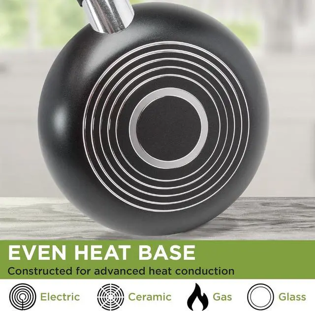 Alt view image 4 of 7 - Ecolution Easy Clean Ceramic Nonstick Cookware Set, Dishwasher Safe Kitchen Pots and Pans Set, Comfort Grip Handle, Even Heating, Ultimate Food Release, 26-Piece, Black