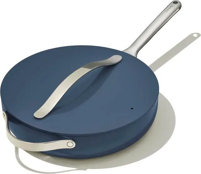 Main image of Caraway Nonstick Ceramic Sauté Pan with Lid (4.5 qt, 11.8") - Non Toxic, PTFE & PFOA Free - Oven Safe & Compatible with All Stovetops (Gas, Electric & Induction) - Navy
