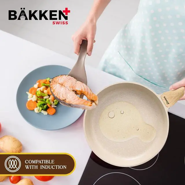 Alt view image 3 of 3 - Bakken-Swiss 14-Piece Kitchen Cookware Set  Granite Non-Stick  Eco-Friendly  for All Stoves & Oven-Safe