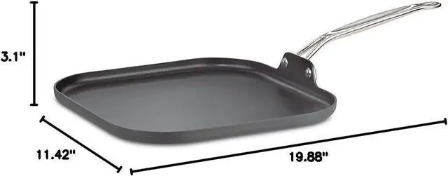 Alt view image 3 of 3 - Cuisinart 630-20 Chef's Classic 11-Inch Square Griddle Nonstick-Hard-Anodized