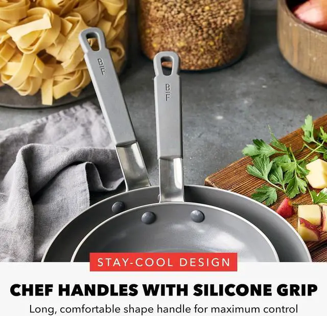 Alt view image 6 of 7 - GreenPan x Bobby Flay Stainless Steel 8 & 10 Frying Pan Skillet Set, Professional Grade Tri Ply, PFAS-Free Ceramic Nonstick, Induction Suitable, Dishwasher & Oven Safe, Stay Cool Handle