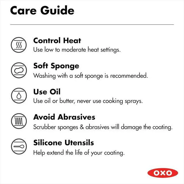 Alt view image 7 of 7 - OXO Enhanced 12" Frying Pan Skillet, PFAS-Free Ceramic Nonstick, Durable Hard Anodized Cookware, Scratch Resistant, Stainless Steel Handle, Good Grips, Dishwasher & Oven safe, Black