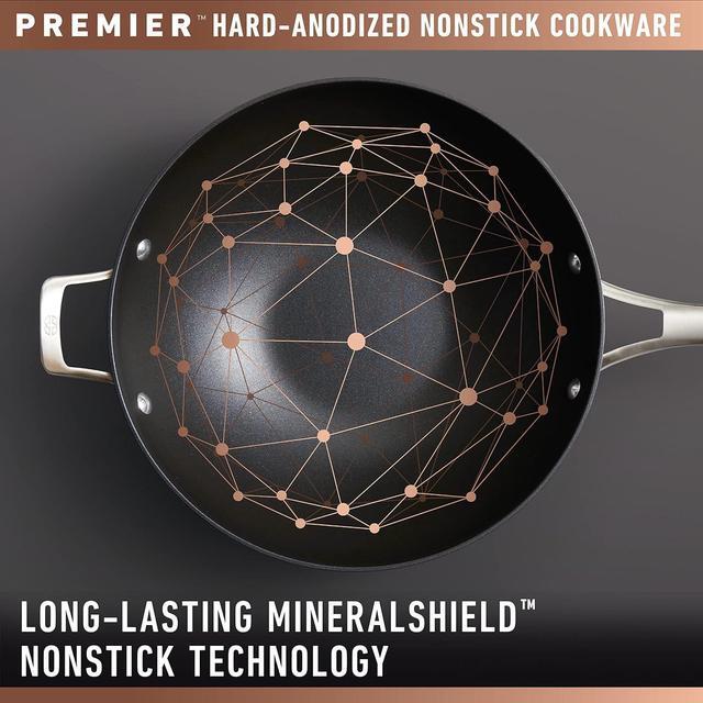 Alt view image 2 of 7 - Calphalon Premier Hard-Anodized Nonstick 13-Inch Deep Skillet with Lid