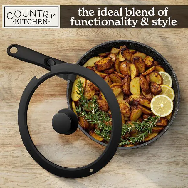 Alt view image 7 of 7 - Country Kitchen Cookware Set with Removable Handle, Oven & RV Safe Pots and Pans Set, Black, Original