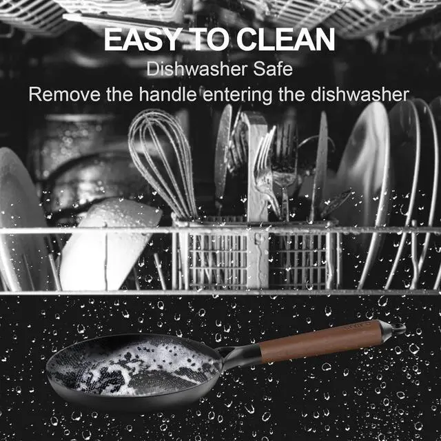 Alt view image 5 of 7 - Cast Iron Skillet, 8 Inch Non Stick Frying Pans with Removable Handle Skillet, Egg Pan Nonstick Cooking Pan, Oven Safe Dishwasher Safe