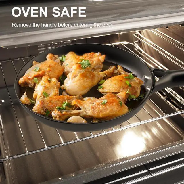 Alt view image 4 of 7 - Cast Iron Skillet, 8 Inch Non Stick Frying Pans with Removable Handle Skillet, Egg Pan Nonstick Cooking Pan, Oven Safe Dishwasher Safe