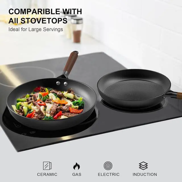 Alt view image 6 of 7 - Cast Iron Skillet, 8 Inch Non Stick Frying Pans with Removable Handle Skillet, Egg Pan Nonstick Cooking Pan, Oven Safe Dishwasher Safe