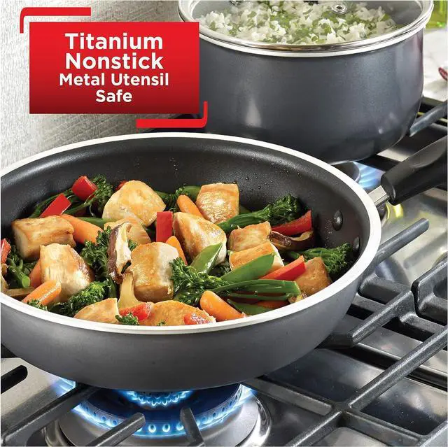 Alt view image 3 of 6 - T-fal Signature Nonstick Fry Pan 12 Inch Oven Safe 350F Cookware, Pots and Pans, Dishwasher Safe, Gray