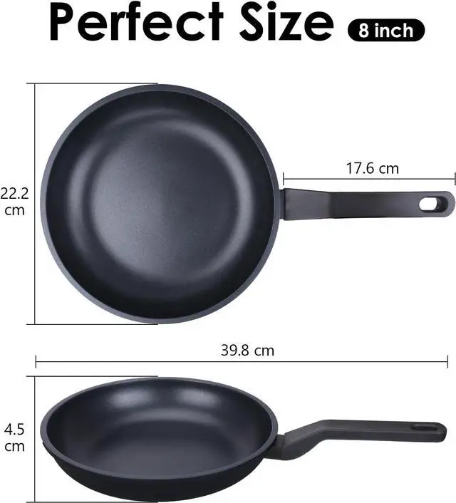 Alt view image 5 of 7 - Nonstick Frying Pan Skillet,8 Inch Frying Pan Skillet,Egg pans,Omelette Pan,PFOA Free,Kitchen Pots Induction Pot